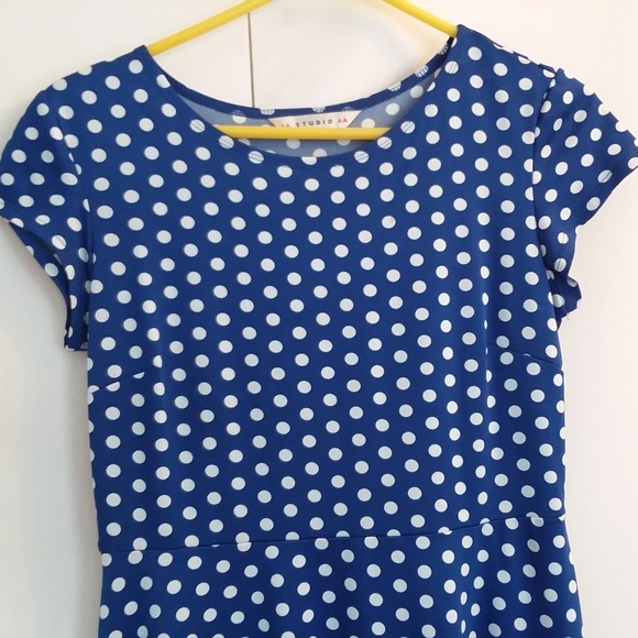 Blue Polka Dot AA Studio Dress - Picture 3 of 6